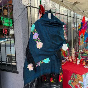 Mexican rebozo embroidery Mexican shawl