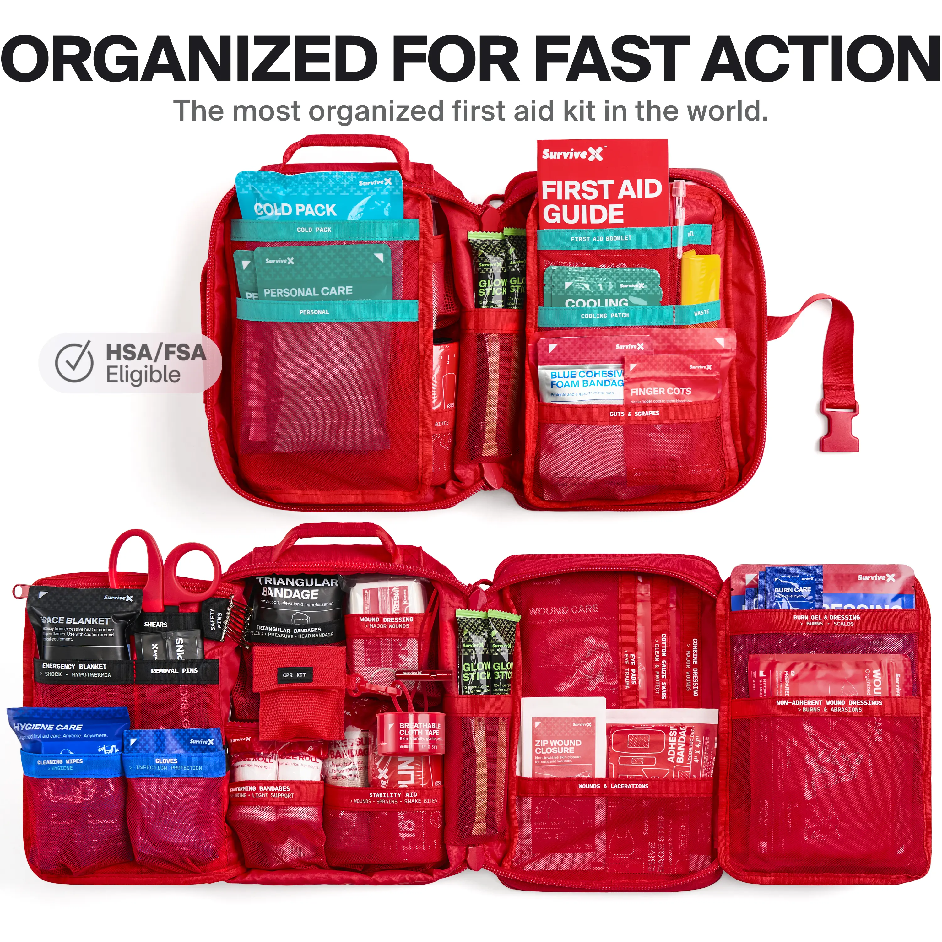 SURVIVEX Large Pro First Aid Kit for Car, Travel & Home