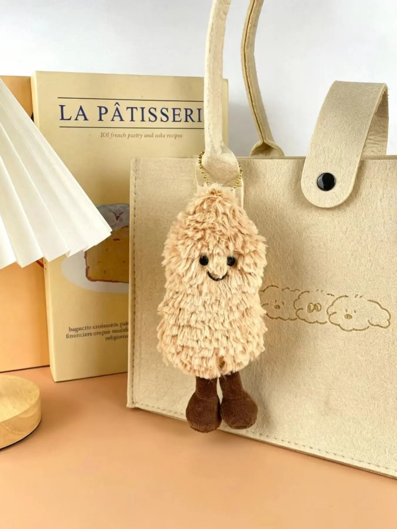 Cute Peanut Design Plush Keychain, Cute Bag Charms, Fashion Accessories for Women & Men, Trendy All-match & Exquisite Keychain for Birthday Gift, Cute Soft Keychains, Cute Keychain Accessory, Keychain Kawaii