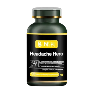 BNH Headache Hero Dietary Botanical Head & Neck Tension Support Supplement - Daily Screen-Time Comfort Formula, 150 Capsules
