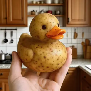 Whimsical Vegetable Duck Resin Craft Decoration, Unique Artistic Home Decor Piece, Perfect Gift Idea for All Occasions