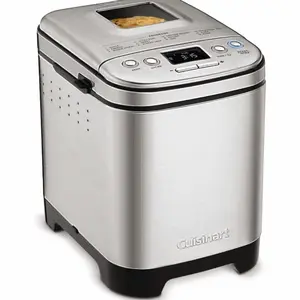 Cuisinart Bread Maker Machine, Stainless Steel Automatic Bread Machine with 12 Menu Options, 3 Loaf Sizes up to 2 Lb., 3 Crust Colors, Removable Nonstick Baking Pan & Kneading Paddle, CBK-110NAS