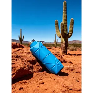 700ML Collapsible Silicone Water Bottle Foldable Portable Travel Essential Leakproof Flask For Gym Workout Summer Outdoor Hiking Camping Soccer Cup Match Stadium Gear Viral Travel Hack Must Have Item