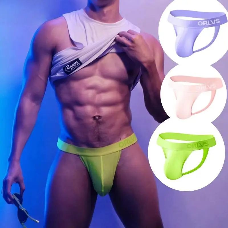 Men's Seamless Soft Modal Jockstraps Comfort Stretch Low Waist T-Back Underwear, Trendy Vibrant Colors Athletic Supporter Breathable Sporty