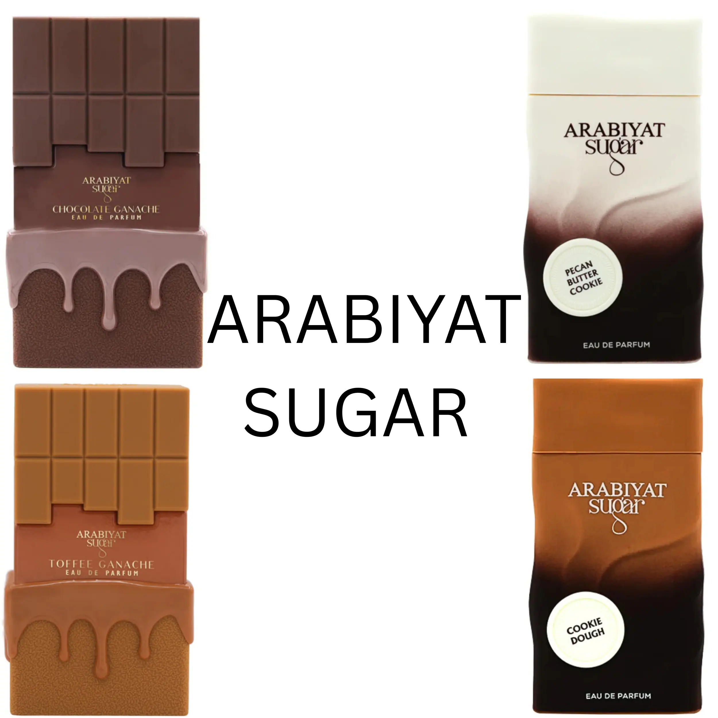 Arabiyat Sugar Dessert Collection Unisex Arabian Fragrance Eau De Parfum - 3.4 fl. oz. Multi-Pack with Boxed Packaging, Gourmandy Vanilla Scents with Toffee, Cinnamon, White Flower, Hazelnut, Almond Powder Notes, Adult-Formulated, No Harmful Additives, Ad