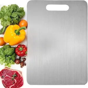 Stainless Steel Cutting Board Durability, Double Sided 304 Stainless Non StickChopping Cutting Board for Meat Fruit &Vegetable, Durable Chopping Board, Kitchenware,(Thin and Light Cutting Board)   Lightweight Double-Sided Cutting Board Knives