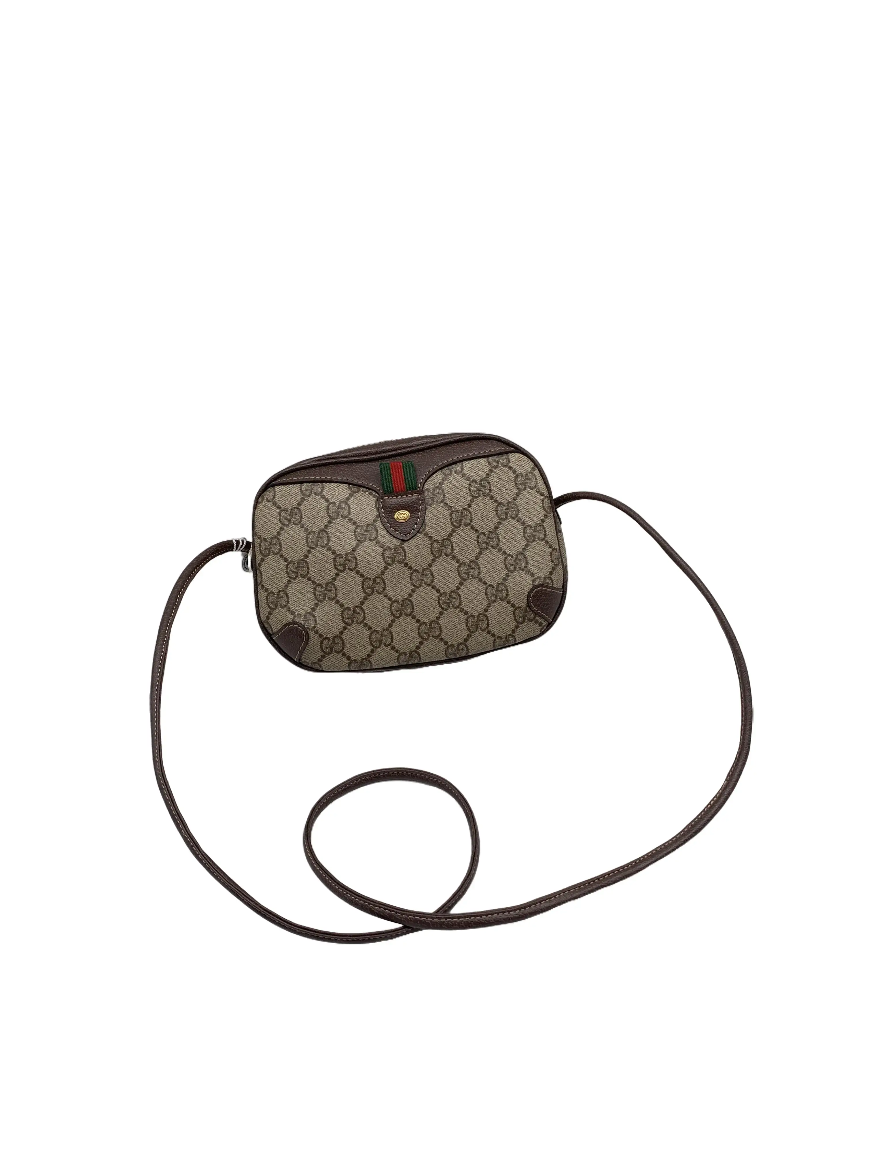 Pre-owned GUCCI GG Canvas Small Round Crossbody Shoulder Purse/F4EE10610035/0035