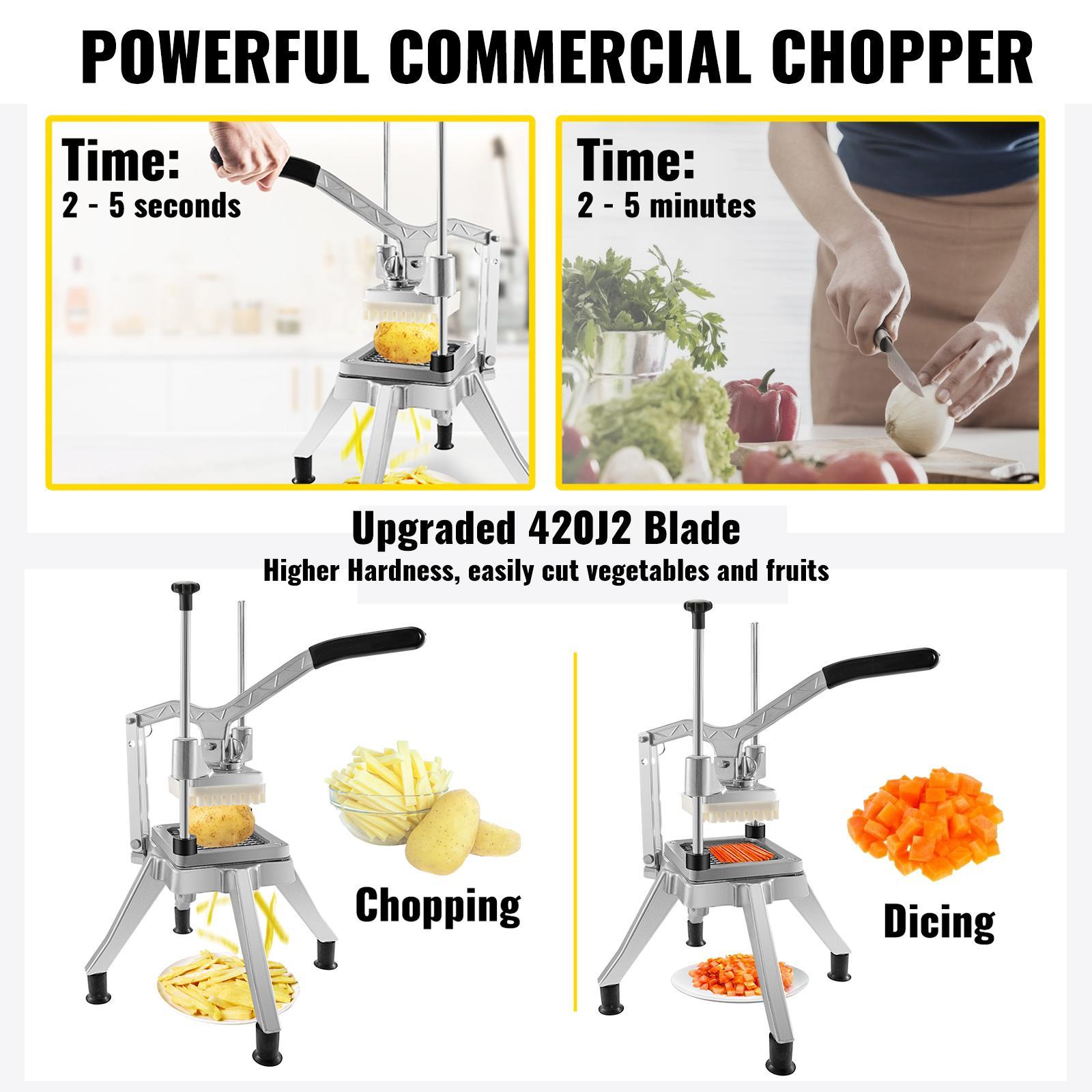 VEVOR Commercial Chopper with 4 Replacement Blades Commercial Vegetable Chopper Stainless Steel French Fry Cutter Potato Dicer & Slicer Commercial Vegetable Fruit Chopper for Restaurants & Home Kitche Kitchen Utensils,Vegetable Chopper, Pro Onion Chopper, VEVOR Commercial Chopper with 4 Replacement Blades Commercial Vegetable Chopper Stainless Steel French Fry Cutter Potato Dicer & Slicer Commercial Vegetable Fruit Chopper for Restaurants & Home Kitche Kitchen Utensils,Vegetable Chopper, Pro Onion Chopper,