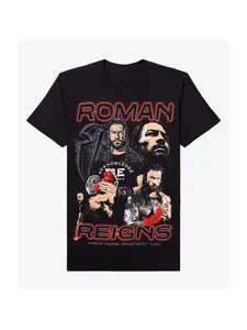 Wrestler Roman Reigns Graphics Streetwear Tshirt Unisex Casual 2026 Summer New O-neck Fashion Retro Short Sleeve Men's Top Shirt Sweatshirt