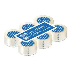 2" x 55 Yards Clear Packing Tape - 6 Roll Carton - Warehouse Grade Adhesive for Shipping, Moving & Packaging - Standard Strength 1.85 Mil Box Sealing Tape