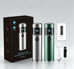 Men's Portable Electric Shaver Kit, Type-C Rechargeable, IPX7 Waterproof Wet/Dry Use, Beard Trimmer, Travel & Car Daily Facial Grooming Tool