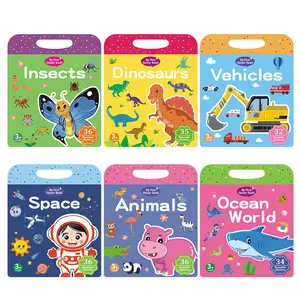 Hatwoo 1 Pack/2 Pack Sticker Activity Book, Reusable Sticker Book, Educational Learning Toy to Boost Focus & Logic Thinking, Interaction Game During Car/Train/Airplane Trips, Birthday Gift