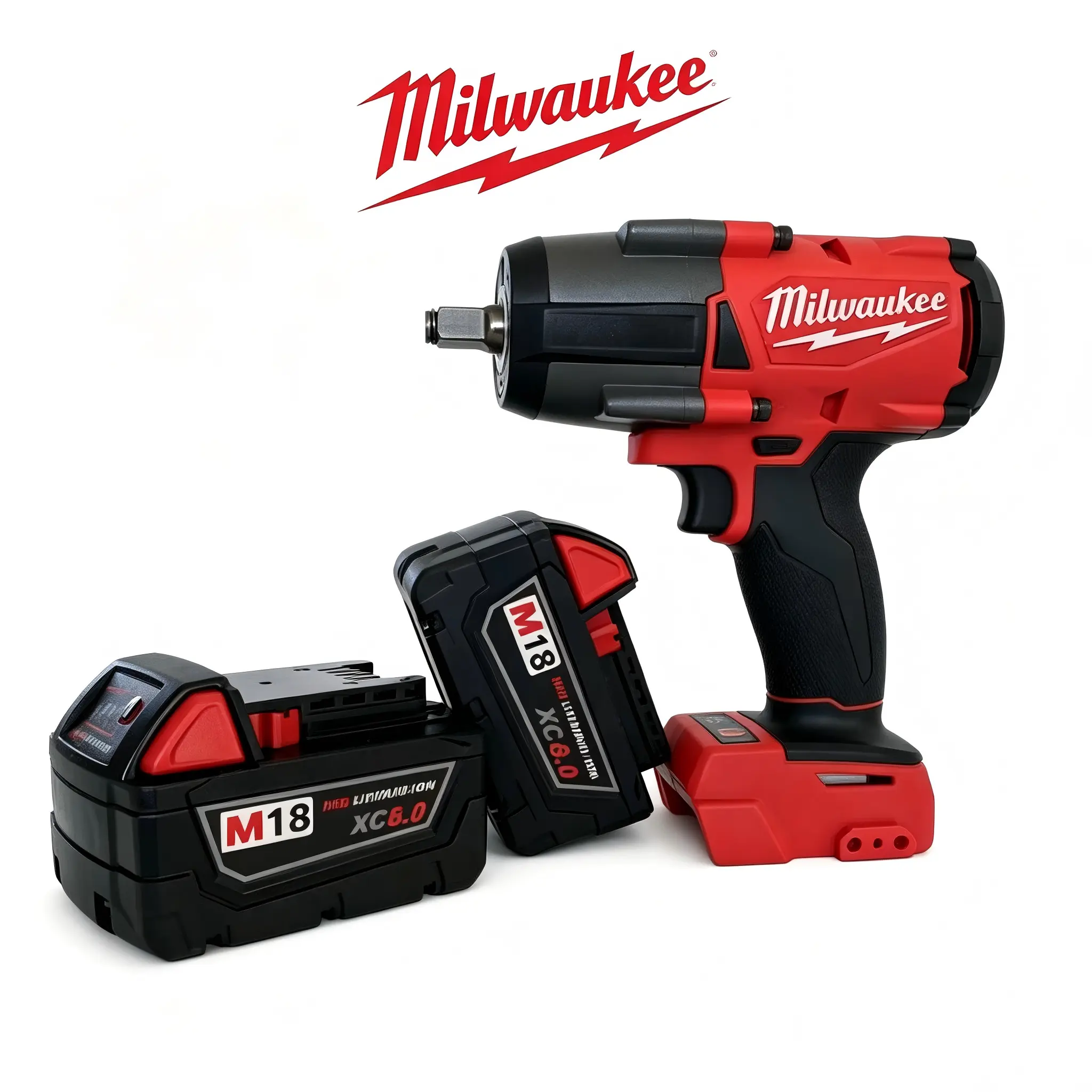 Milwaukee 1000N M18 6.0AH 1/2" High 3-in-1 Torque Brushless  Impact Wrench Kit 1000 ft-lbs Fastening 1400 ft-lbs Nut-Busting 4-Mode Drive Control for Heavy Cordless Duty Repair Construction tools