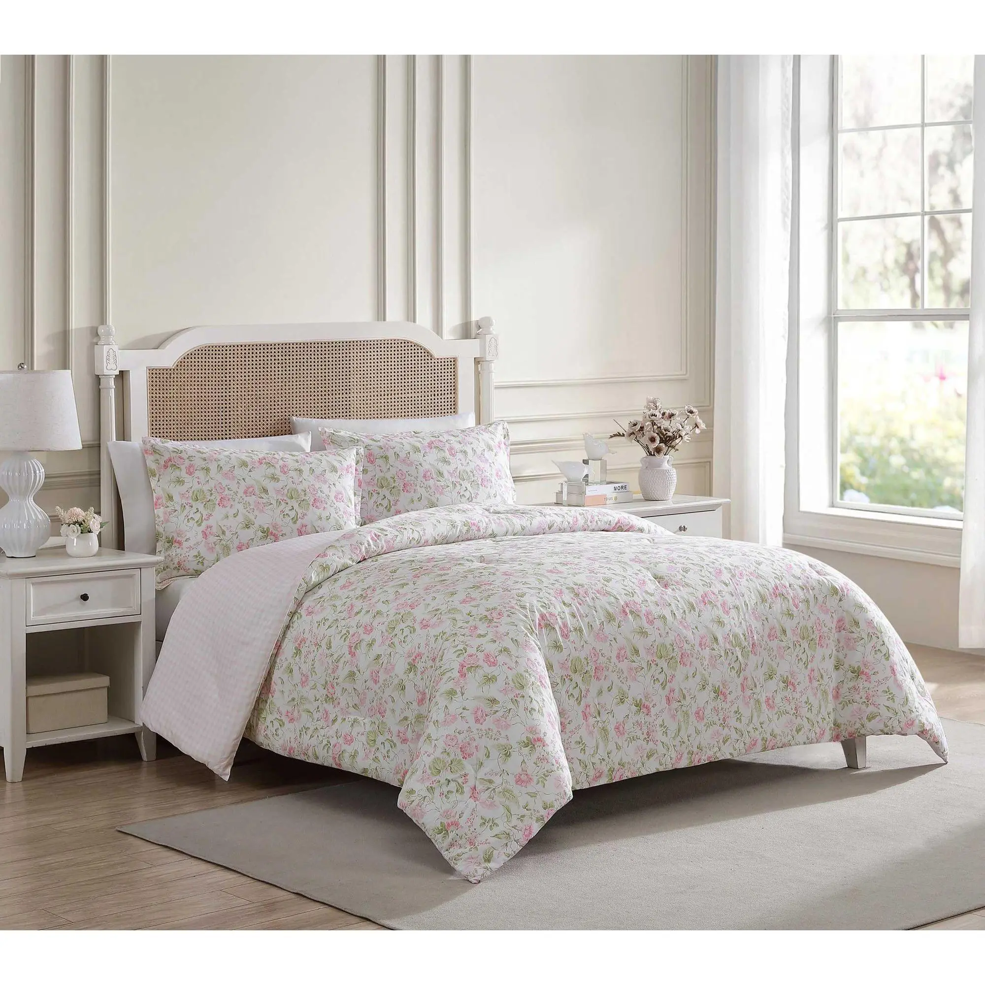 Laura Ashley Morning Gloria Pink Full/Queen Comforter Sham Set