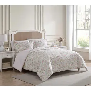 Laura Ashley Morning Gloria Pink Full/Queen Comforter Sham Set