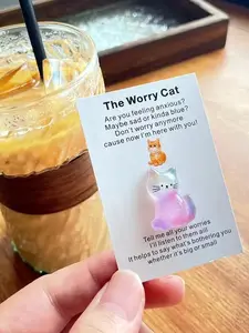 1pc Inspirational Pocket Hug Card With Fun Emotional Support Cat , Perfect For Anyone In Need Of Encouragement  Ideal Gift For Family & Friends On Holidays & Parties