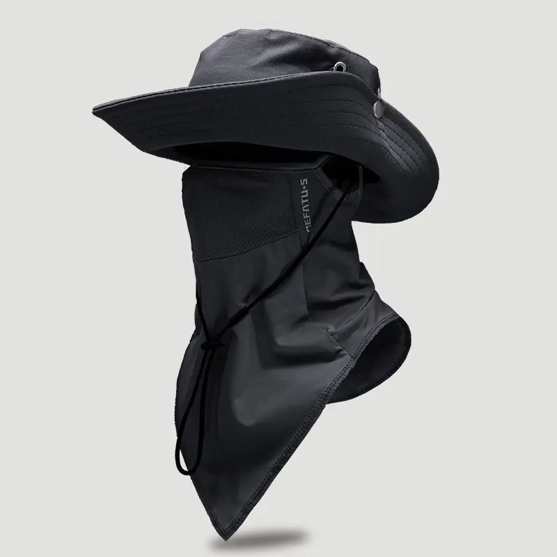 1 piece/2 pieces/3 pieces,Men's Summer Outdoor Fishing Sun Hat, Breathable Neck-protecting Cycling Sunshade Cap, Suitable for Hiking and Sports, UV-blocking Sunshade Face Shield, Ice Silk Arm Sleeves