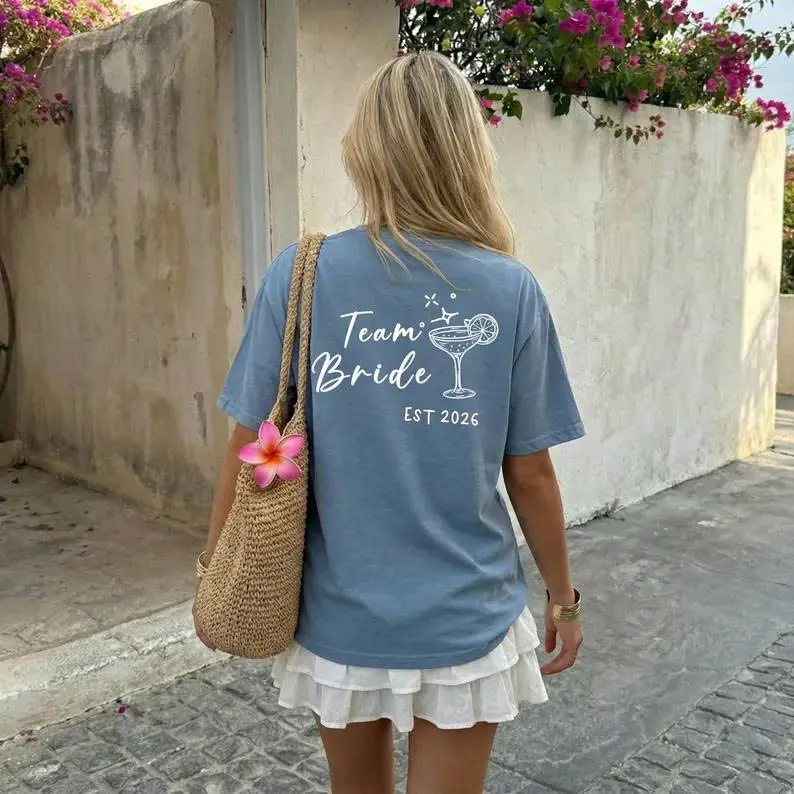 Pinterest Style Hen Party Shirt Bride & Crew Personalized with Name and Date, Hen Party T-Shirt Wedding, Team Bride Bachelorette