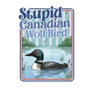 Stupid Canadian Wolf Bird Heated Rivalry Frame Style Sticker/Car Magnet, Heated Rivalry Stickers: Stupid Canadian Wolf Bird, Hockey Romance
