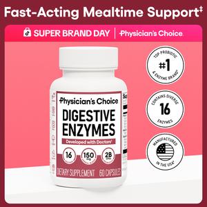 Physician's Choice Digestive Enzymes - Bloating & Mealtime Discomfort Support with Probiotics + Prebiotics for Digestion & Gut Health