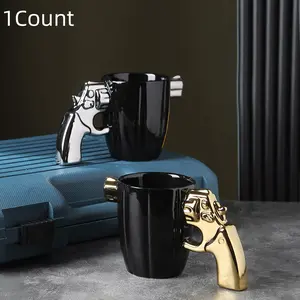 Creative Revolver Gun Shaped Mug, Funny Ceramic Coffee Cup, Cool Personalized Gift for Men, Birthday Present Idea, Travel Coffee Mugs, Stylish Coffee Mugs