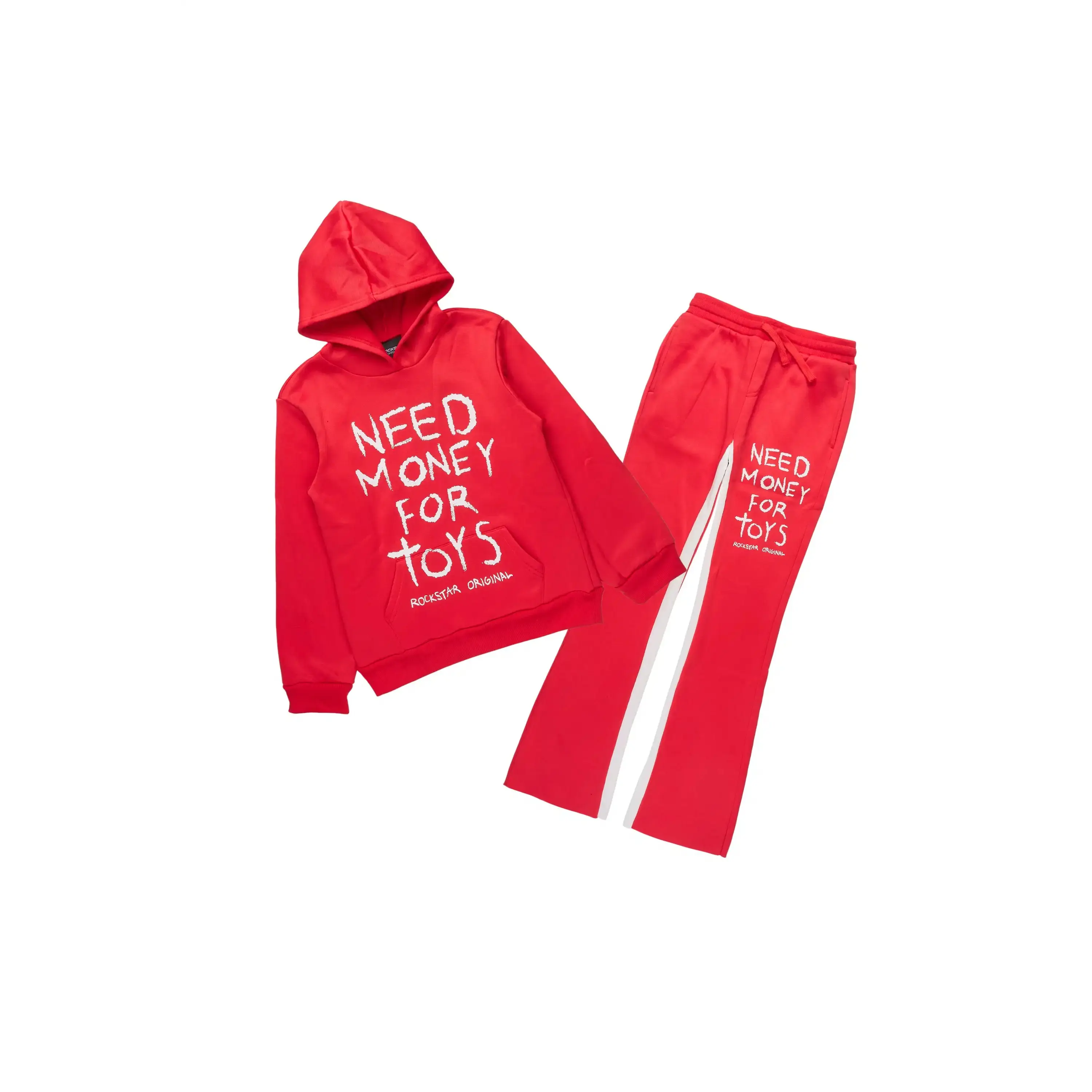 Boys M4 Toys Red Hoodie Stacked Track Set