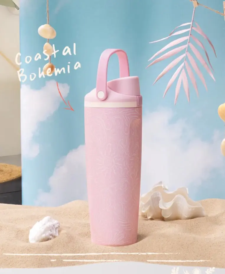 [Super Hot] Owala Coastal Bohemian 30oz Freesip Sway Water Bottle with Built-In Straw, BPA Free, Reusable Travel Cup for Outdoor Adventures, Camping, Gift For Him