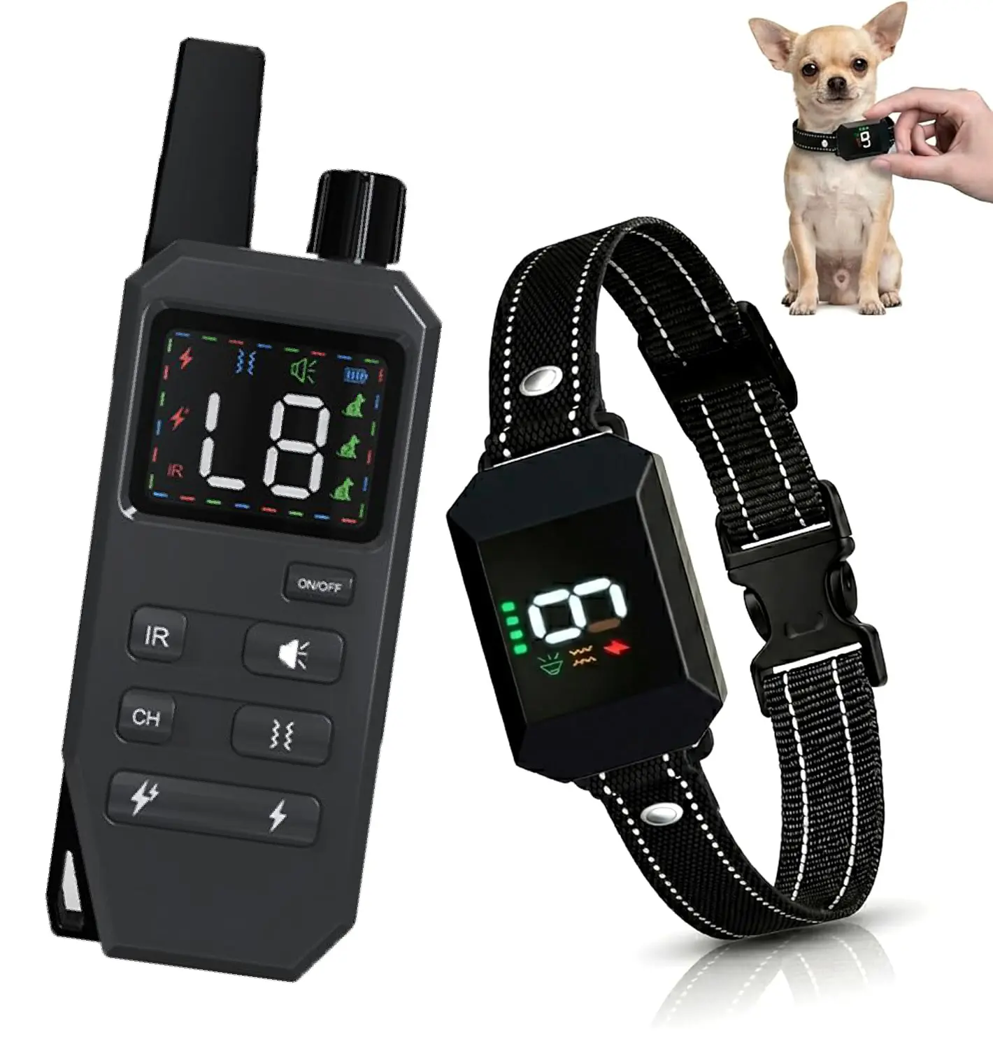 Dog Training Collar for Dogs,1300FT Dog Training Collar with Remote,3 Training Modes - IP67 Waterproof Shockproof E-Collar Rechargeable, Beep, Vibration, Safe Shock, IR for Small & Medium & Large Dogs