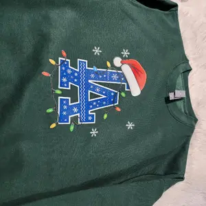 "LA Holiday Lights" Dodgers Sweatshirt with Festive LA Logo and Christmas Lights Design