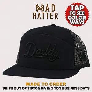 Daddy | By The Mad Hatter Co. 3D Puff Embroidery (Up To A Size 8 Head) Premium Mens Trucker Hat Gift Cap Daddy | By The Mad Hatter Co. 3D Puff Embroidery (Up To A Size 8 Head) Premium Mens Trucker Hat Gift Cap