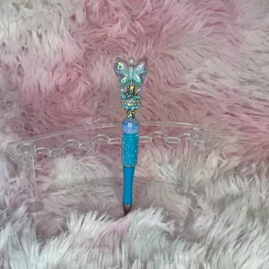 V1 - Blue Butterfly Beaded Sugar Pen [Premade]