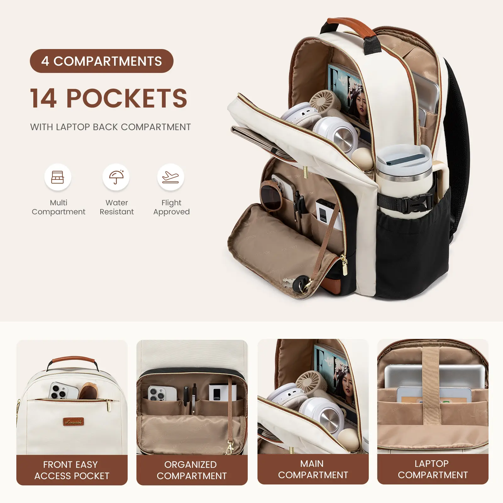 LOVEVOOK Laptop Backpack for Women with Pouch Pocket for Large Capacity Cup, 15.6-18 Inch Laptop Computer Bag Travel Backpack Purse, Waterproof Work Business Backpack College Teacher Bags. LOVEVOOK Laptop Backpack for Women with Pouch Pocket for Large Capacity Cup, 15.6-18 Inch Laptop Computer Bag Travel Backpack Purse, Waterproof Work Business Backpack College Teacher Bags.