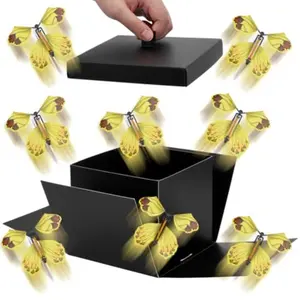 Square Birthday Surprise Explosion Box Set, Multi-Layer Gift Box for Birthdays Valentine's Day Christmas Kids Gifts, Unique Birthday Gifts, Includes 4 Butterflies