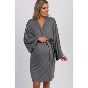 PinkBlush Charcoal Delivery/Nursing Maternity Robe