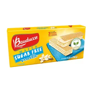 Bauducco Vanilla Wafer Cookies - Sugar-Free, Crispy with 3 Creamy Layers, 5oz (Pack of 1) Snack Salt