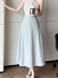 High Waist A-Line Midi Skirt, Spring Summer New Design, Flattering Fit, Versatile Wardrobe Essential, Perfect for Any Occasion
