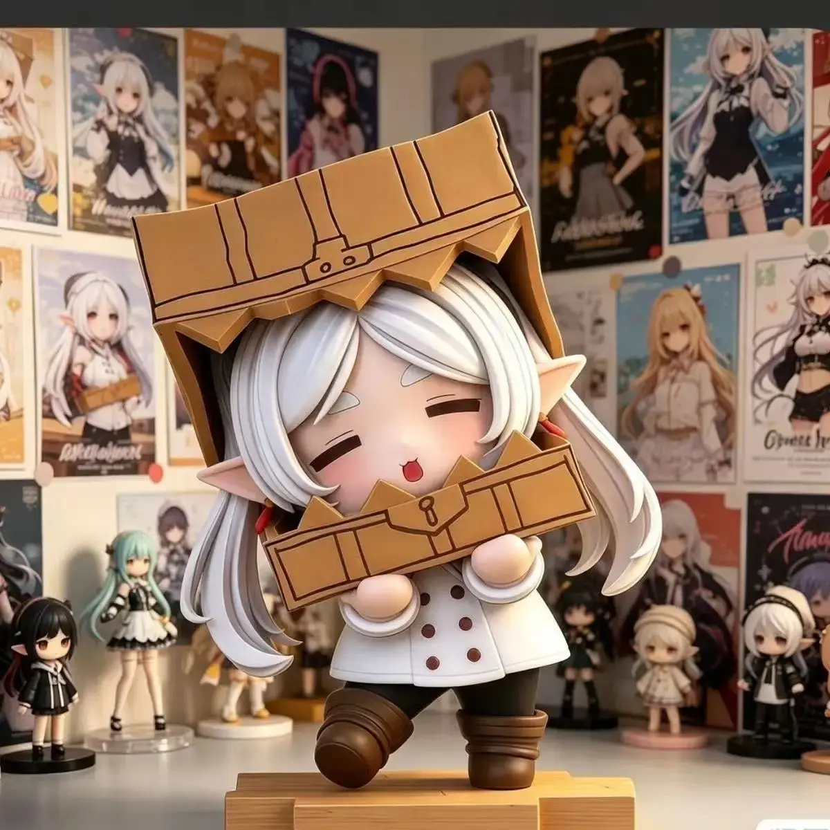 Frieren Beyond Journey's End Q Version Carton Head Frieren Figure Full Painting Spraying Anime Collection Model
