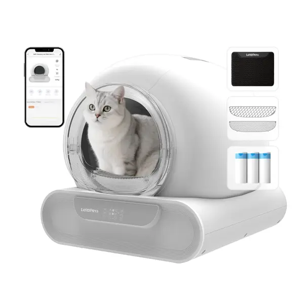LeloPets D1 Smart Self-Cleaning Automatic Litter Box for Multi-Cats Large Capacity 65L+9L App Control Odor-Free Patented Anti-Pinch #Summervibes #petlovers