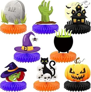 8pc Halloween Centerpieces, Halloween Birthday Centerpiece for Halloween Tables Decorations Pumpkin Halloween Party Decor