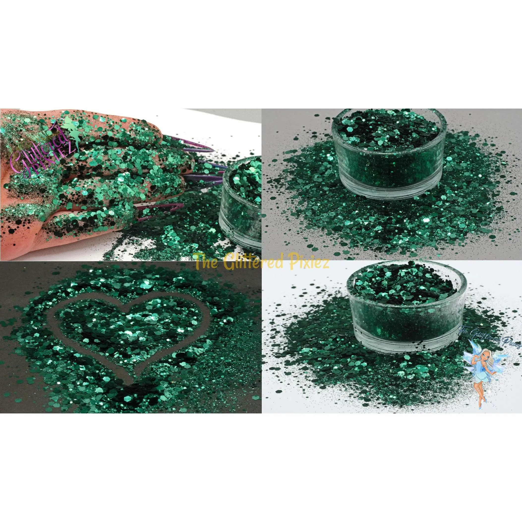 FOREST GREEN drk green Metallic Glitter Mix Fun Loose Glitter for Hobbies, Crafts and More- Resin, Resin art, Nail Art, Face Body and Hair art, Clay art, and other Hobbies