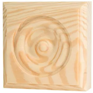 Waddell RTB-35 3.75 x 3.75 x 1 in. Rosette Trim Pine Block Moulding