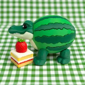 1 Watermelon Crocodile Toy Disassemble and Reassemble Fun Stress-Relief Toy Office & Home Decor, Unique Gift Italian Brainrot Figurine