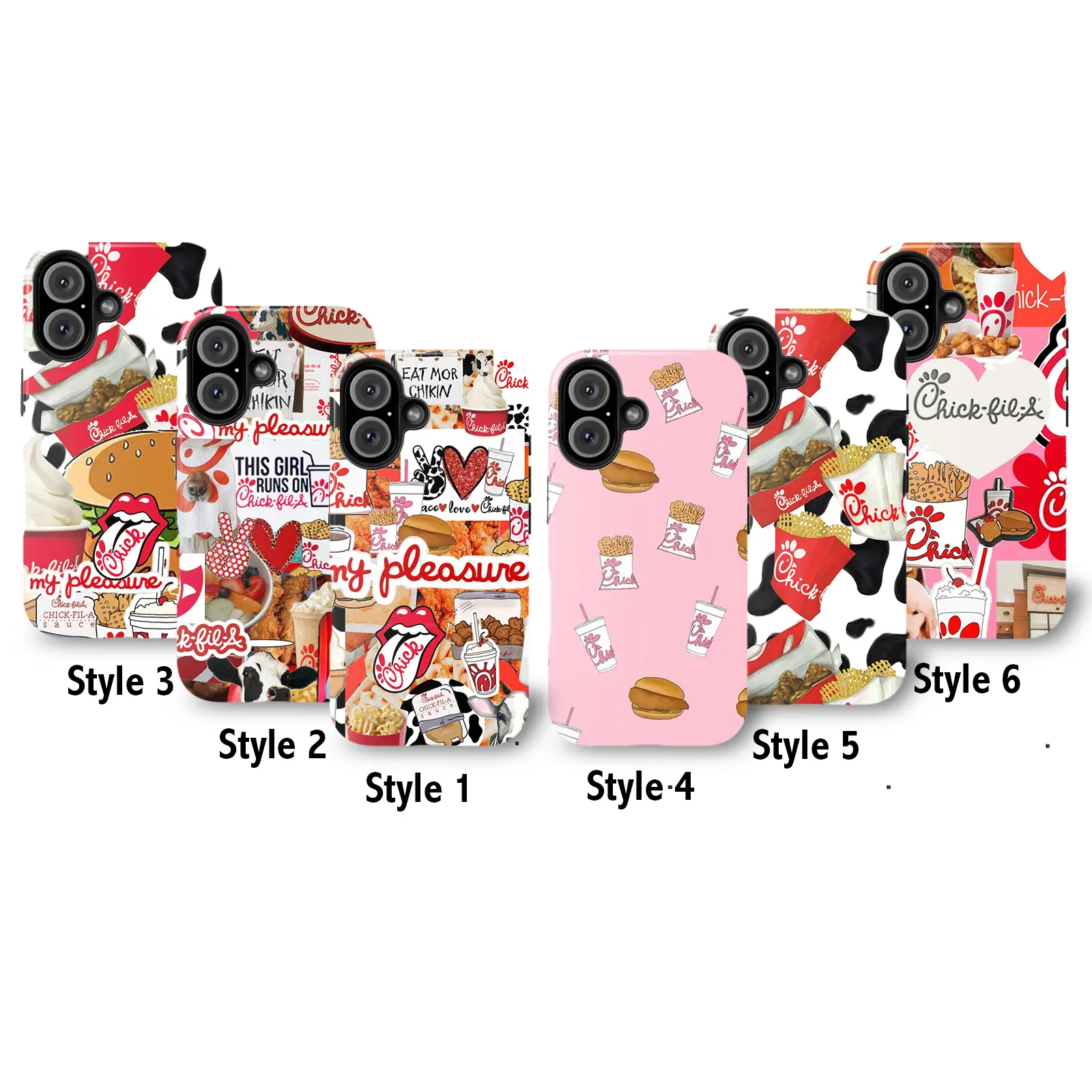 Retro Vibes Chick-fil-A Iconic Fast-Food Pattern Protective Cell Phone Cover, Tough Rubber Resistance Accessory for iPhone 11-16 Handheld Devices