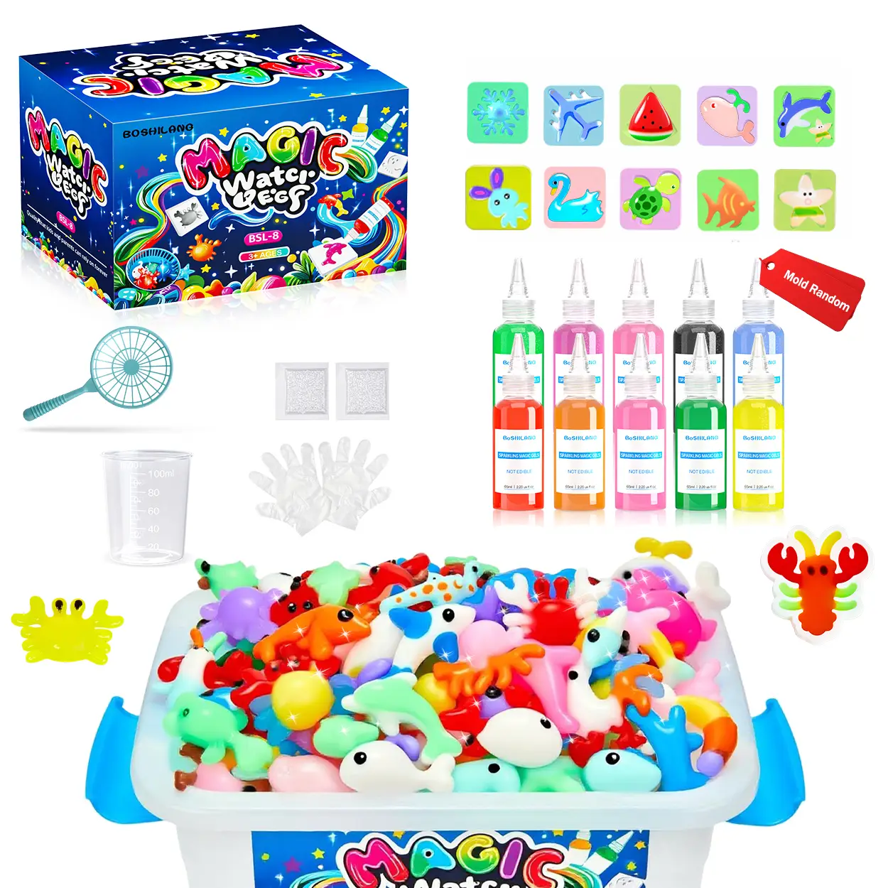 【Black Friday】Magic Water Elf Toy Kit,Aqua Fairy Water Gel kit with 10 Magic Gel&10 Molds-Easter Craft, Water Pets, Birthday Gifts