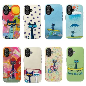 Petee the Cat Tough phone Cases For iPhone 17 16 15 14 13 12 Promax Pro Plus, hard shell protection ,Unique design,best Gift