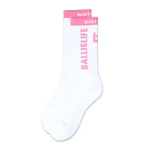 Elite Socks in White/Pink