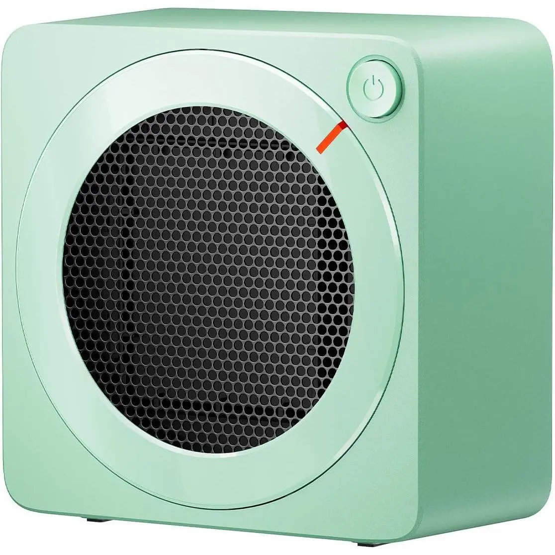 P-Mini 500W PTC Ceramic Space Heater with LED Light, V0 Fireproof Energy Efficient Compact and Sleek Design, Overheating & 45° Tip-Over Safe Protection, Lightweight Portable Desk Heater for Office/Apartments, 500W Power Space Saver Green