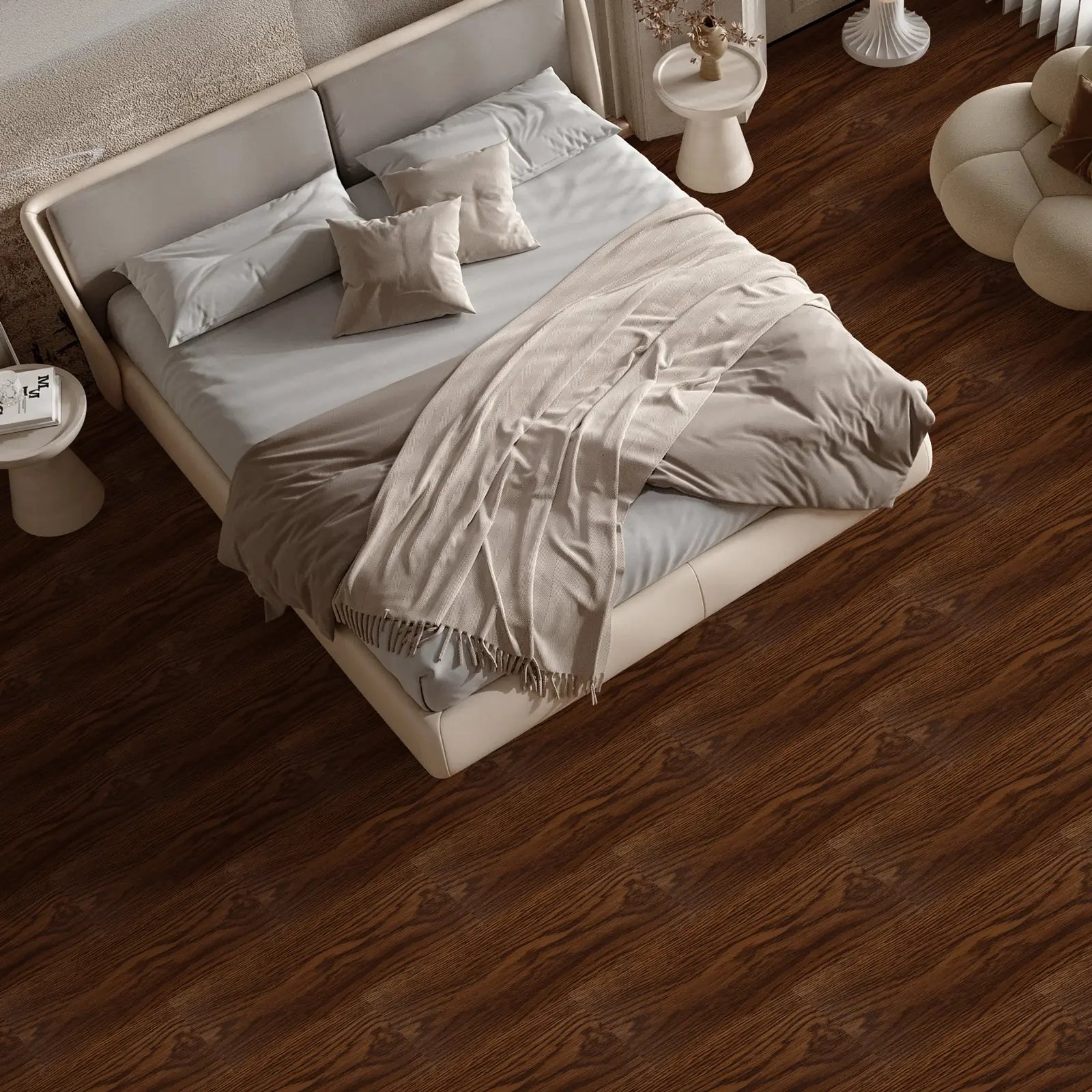Yipscazo  Peel and Stick Vinyl Wood Flooring 50 sheets 6" X 18" in Rustic Walnut Ugrade Core Wood Look Vinyl Plank Durable and Easy-to-Clean Vinly Flooring Perfect for DIY Projects