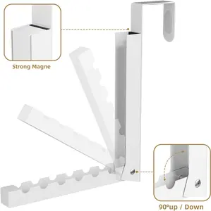 Over The Door Hanger Folding Clothes Drying Rack, Folding Hanging Coat Rack for Indoor Laundry Room Compact Small Space Foldable Portable Clothing Hanger Hook Collapsible- 2 Pack