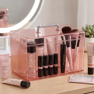 Diseño Premium: Acabado acanalado estilo "Ribbed" en un sofisticado tono rosa translúcido que eleva la decoración de cualquier espacio.